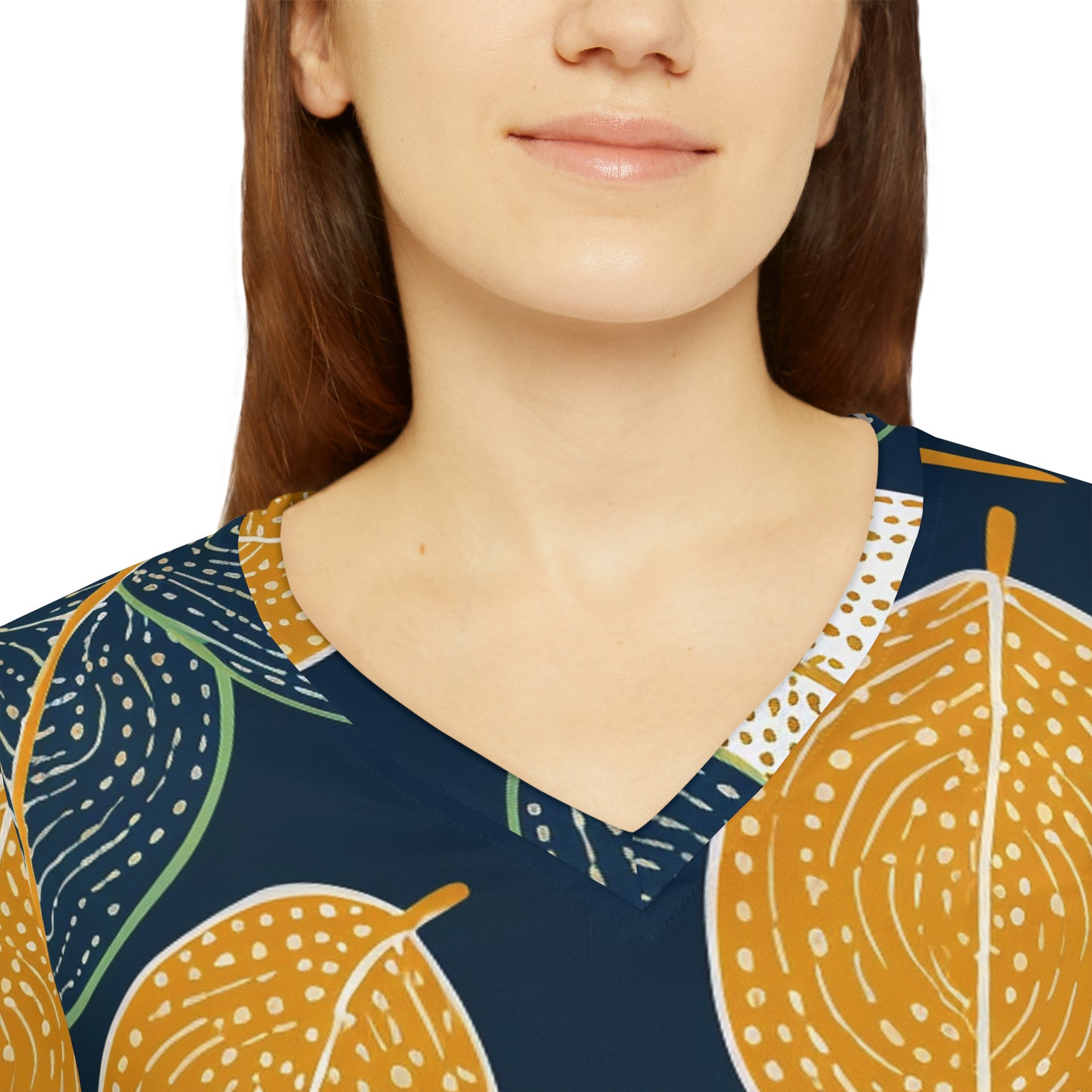 Women's Long Sleeve V-neck Shirt (AOP) - Estella Creates