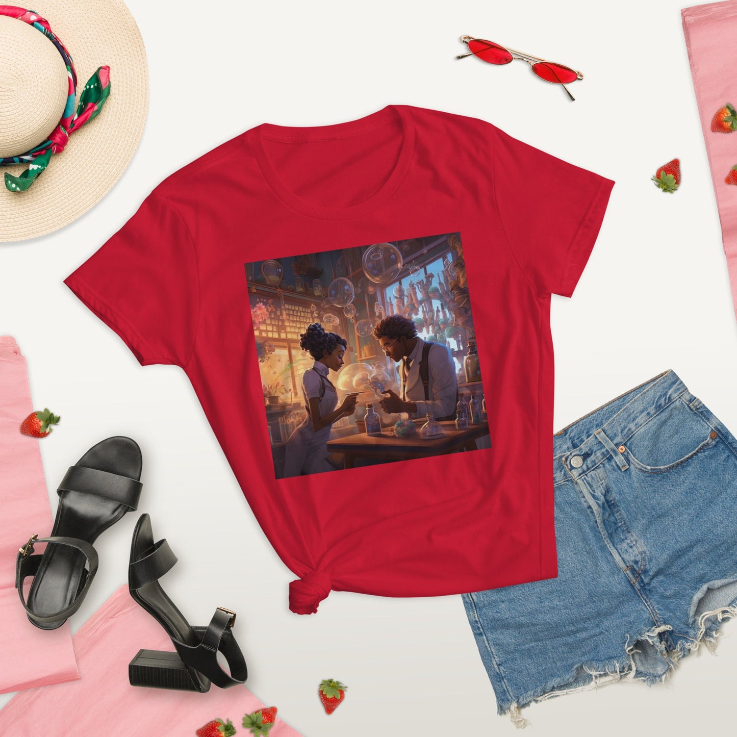 SteamPunk Love In The Lab: Women's short sleeve t-shirt - Estella Creates