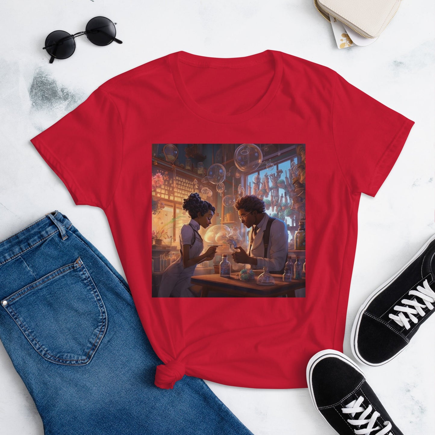 SteamPunk Love In The Lab: Women's short sleeve t-shirt - Estella Creates