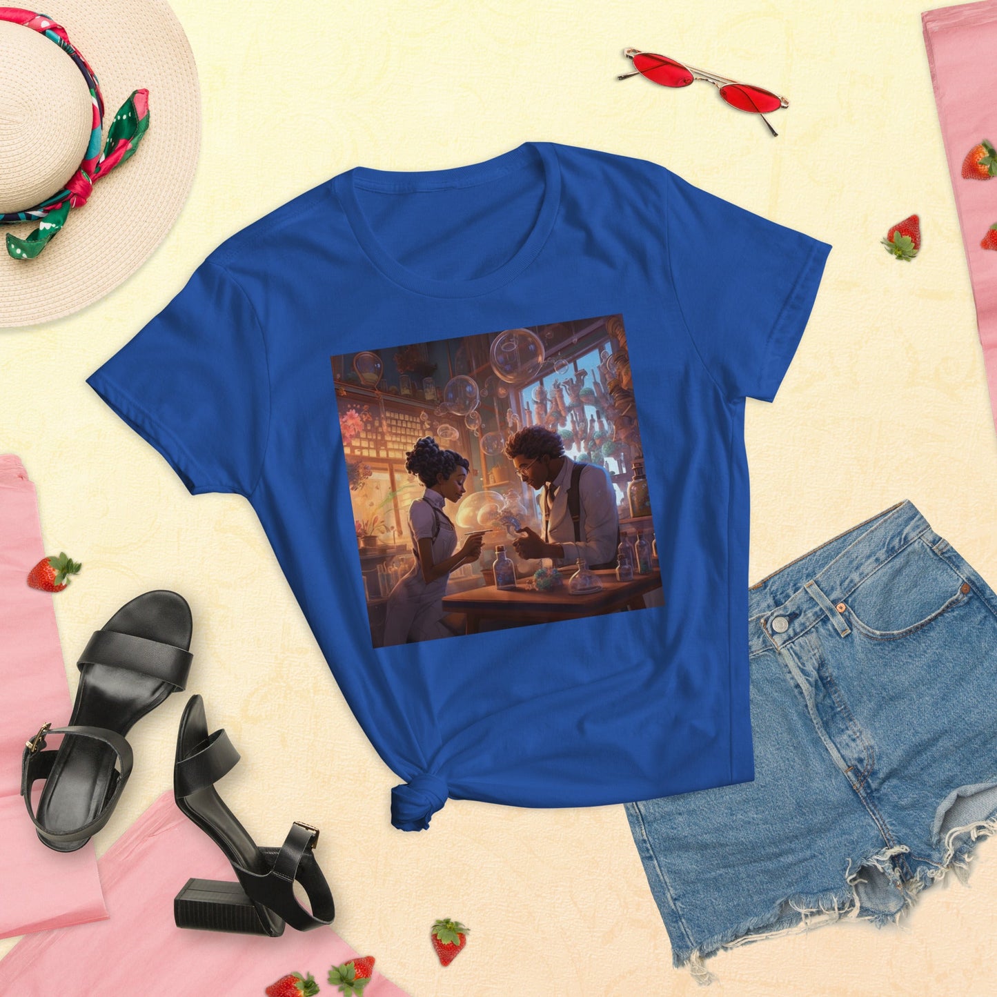 SteamPunk Love In The Lab: Women's short sleeve t-shirt - Estella Creates