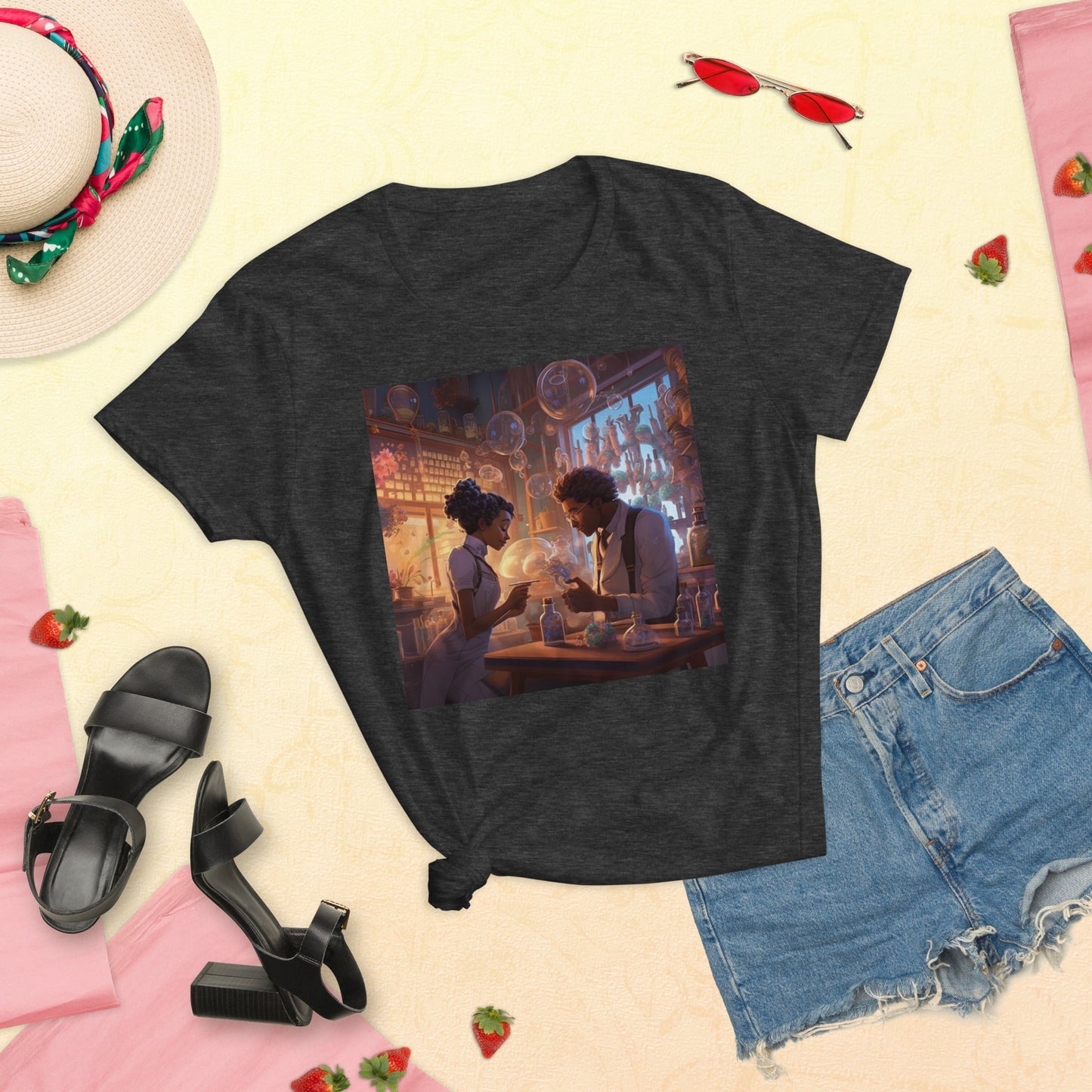 SteamPunk Love In The Lab: Women's short sleeve t-shirt - Estella Creates