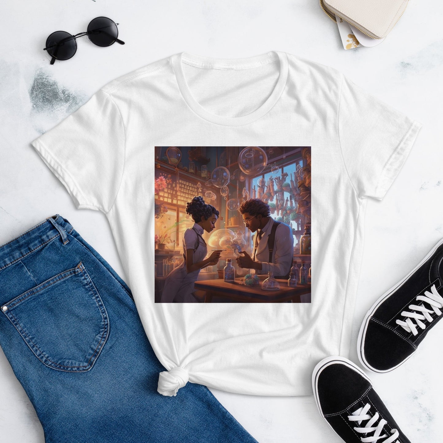 SteamPunk Love In The Lab: Women's short sleeve t-shirt - Estella Creates