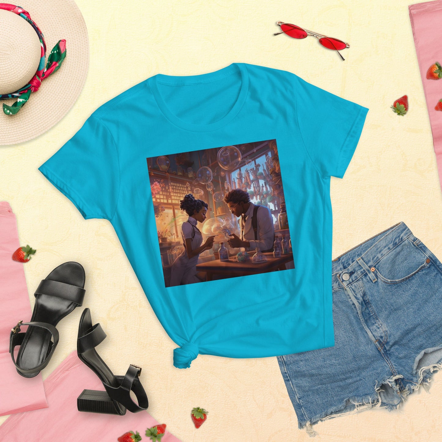 SteamPunk Love In The Lab: Women's short sleeve t-shirt - Estella Creates