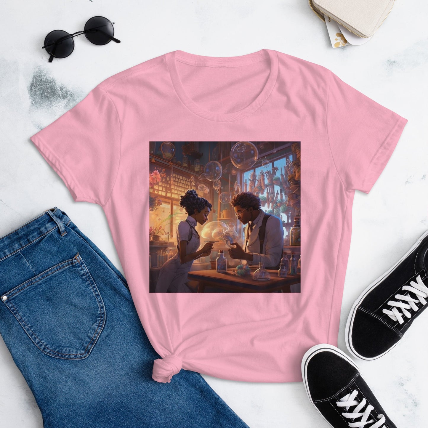 SteamPunk Love In The Lab: Women's short sleeve t-shirt - Estella Creates