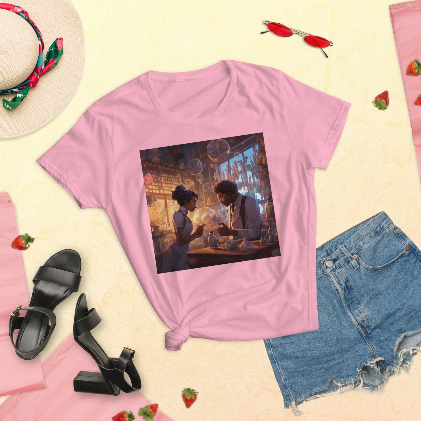 SteamPunk Love In The Lab: Women's short sleeve t-shirt - Estella Creates