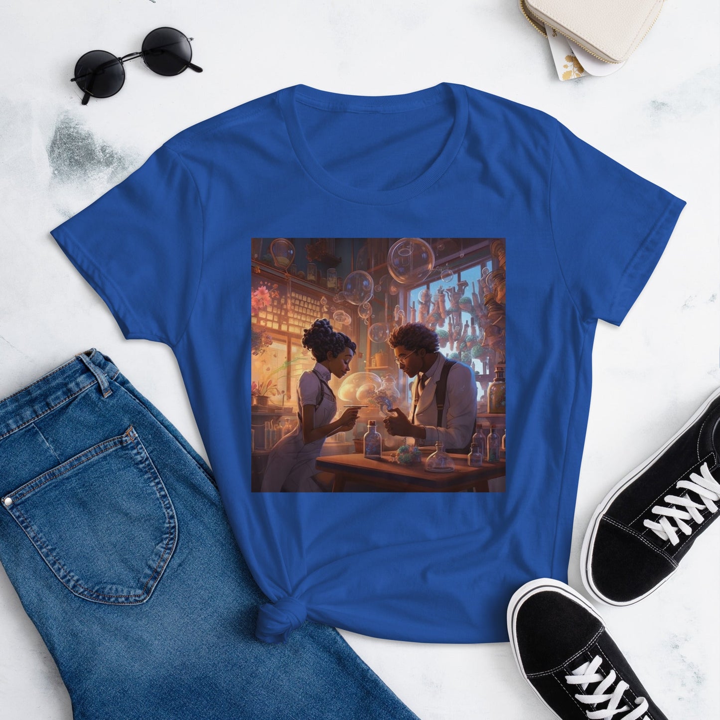SteamPunk Love In The Lab: Women's short sleeve t-shirt - Estella Creates