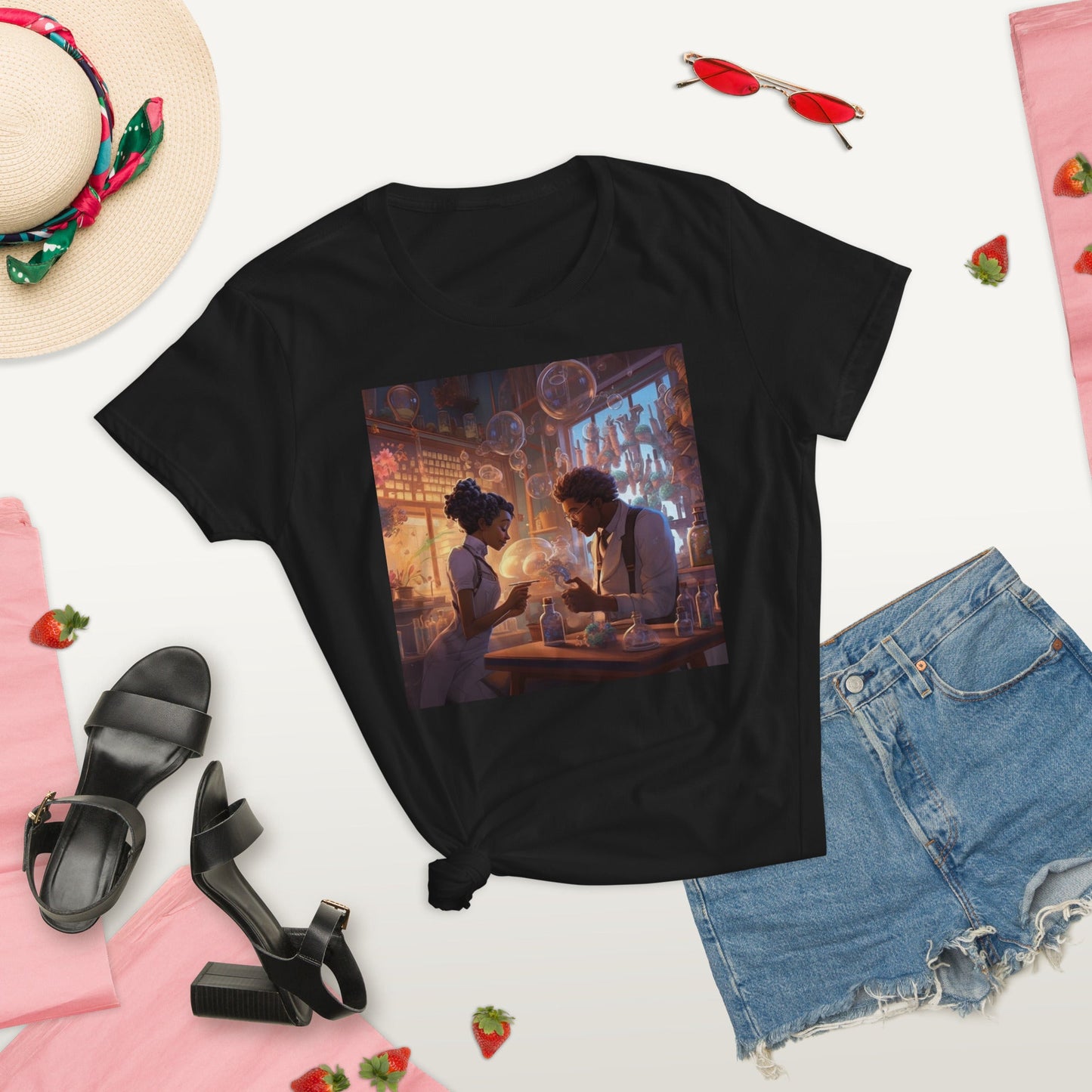 SteamPunk Love In The Lab: Women's short sleeve t-shirt - Estella Creates