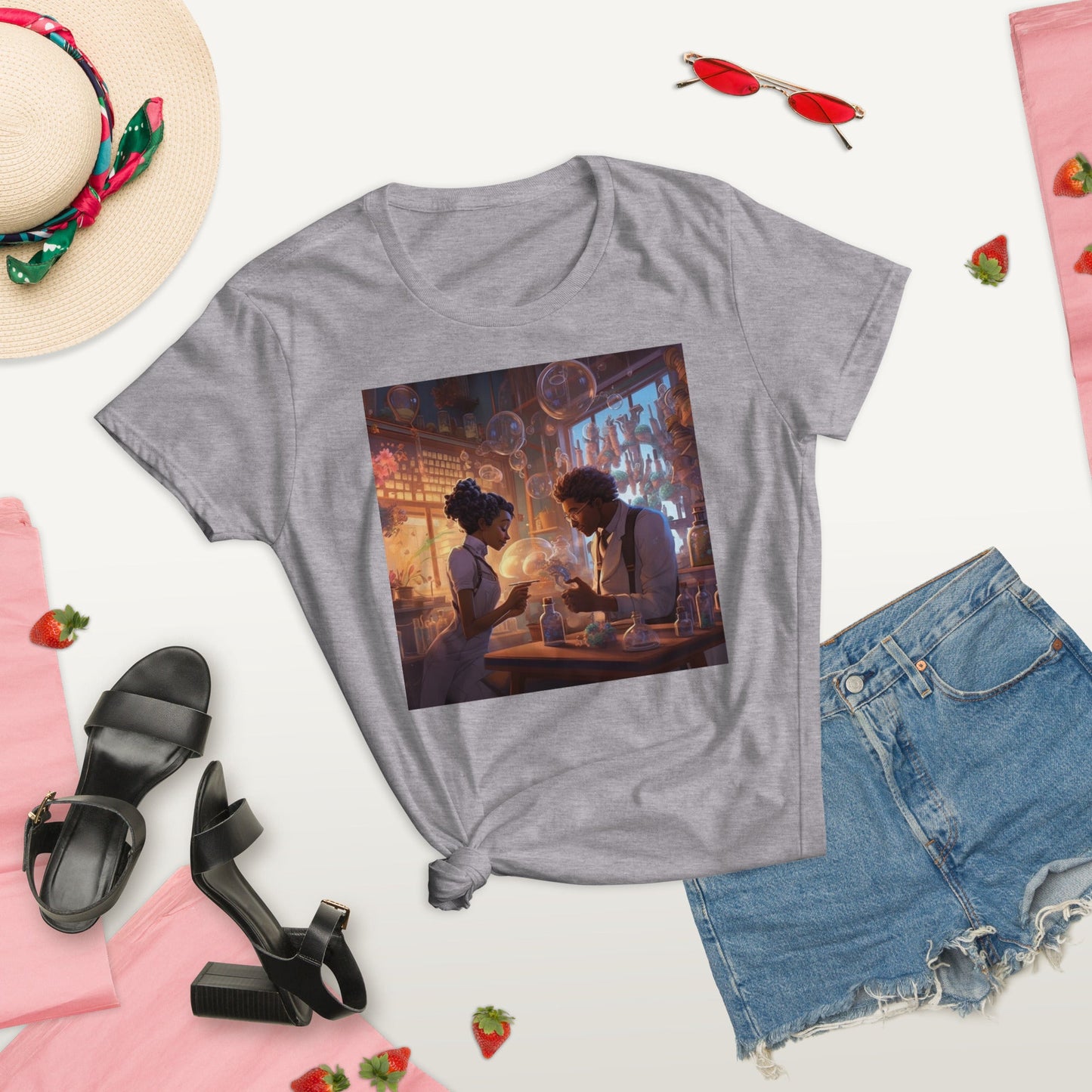 SteamPunk Love In The Lab: Women's short sleeve t-shirt - Estella Creates