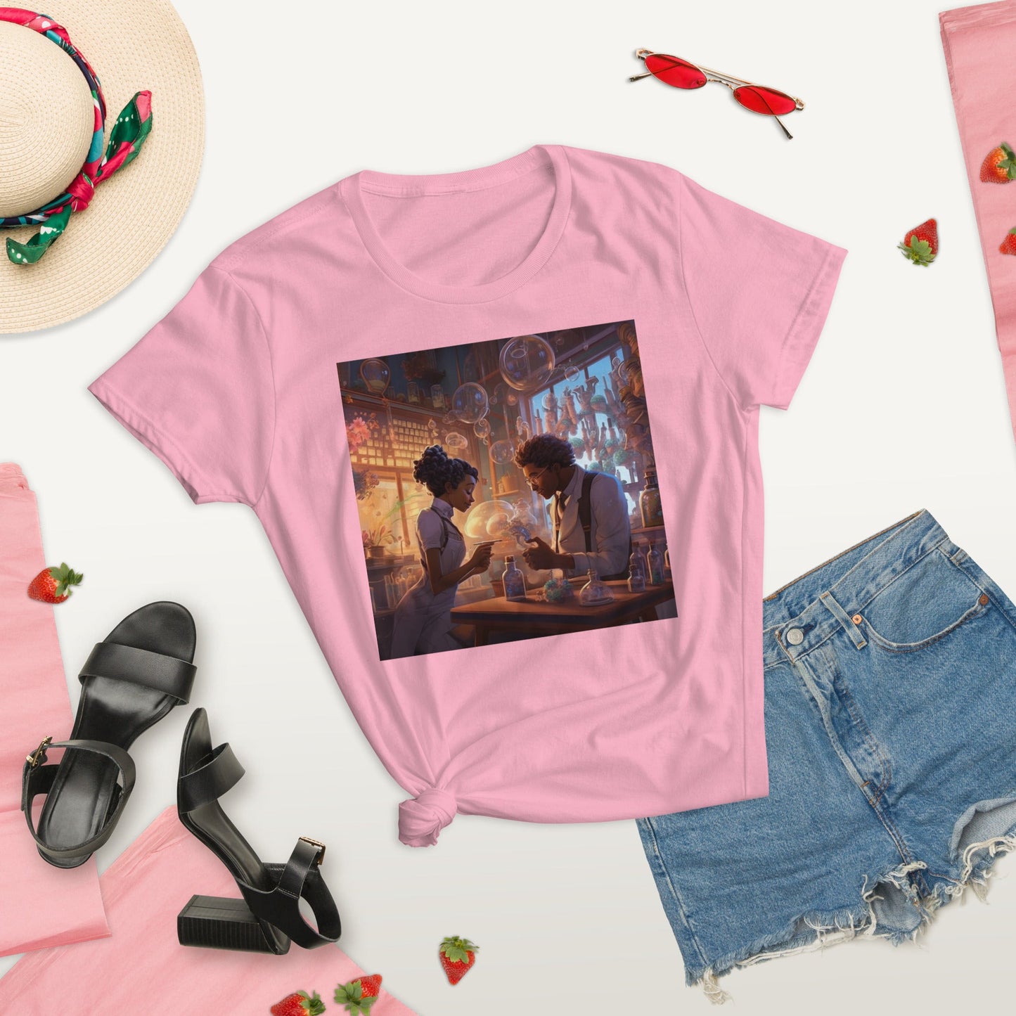 SteamPunk Love In The Lab: Women's short sleeve t-shirt - Estella Creates