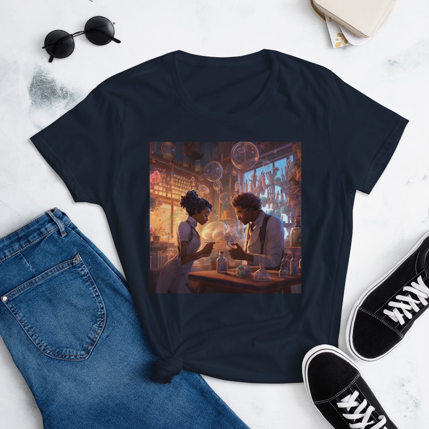SteamPunk Love In The Lab: Women's short sleeve t-shirt - Estella Creates