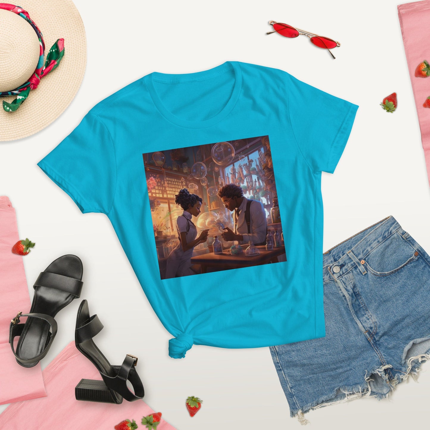 SteamPunk Love In The Lab: Women's short sleeve t-shirt - Estella Creates