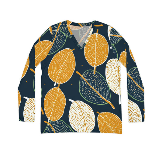 Women's Long Sleeve V-neck Shirt (AOP) - Estella Creates 