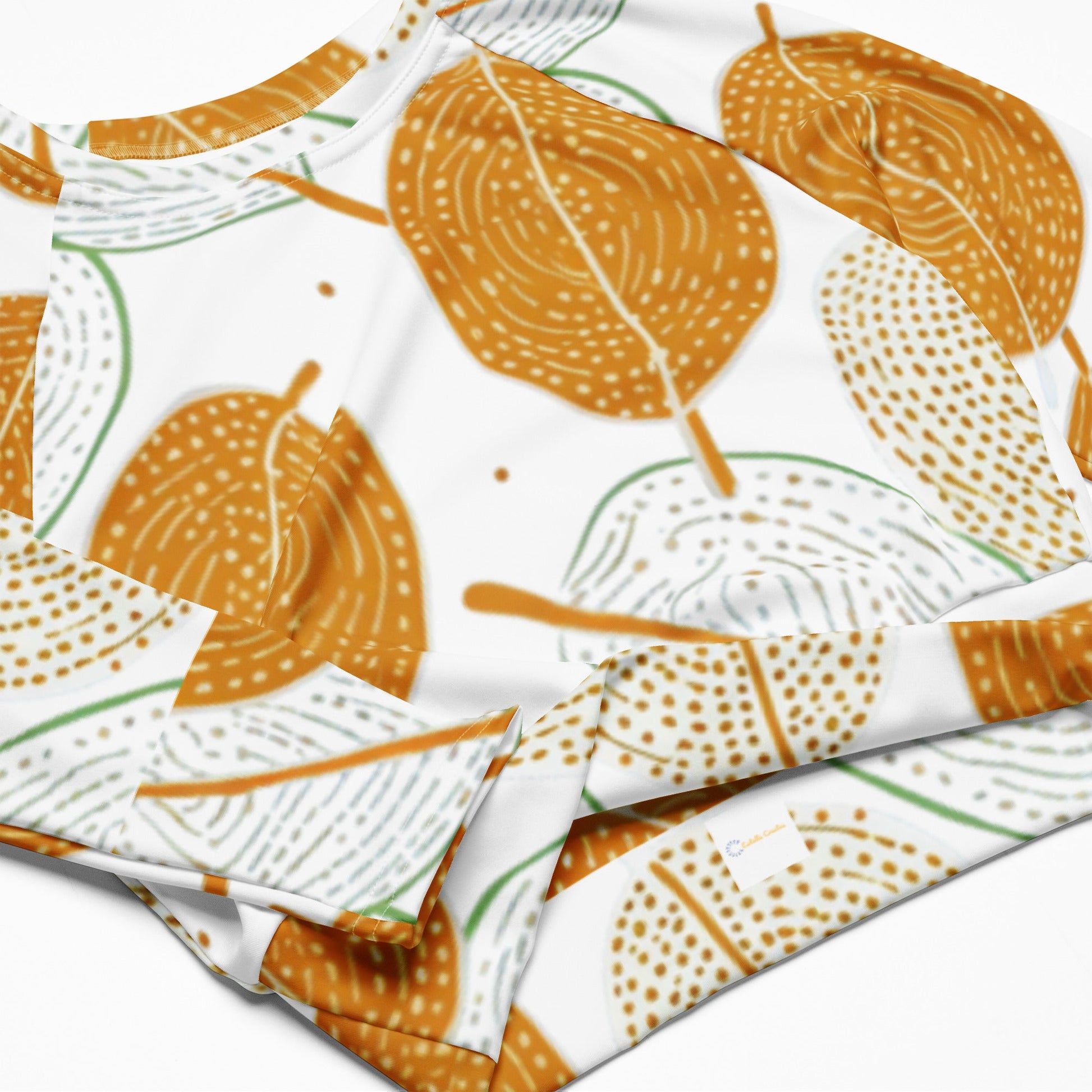 Baobab Leaves: Recycled long-sleeve crop top - Estella Creates
