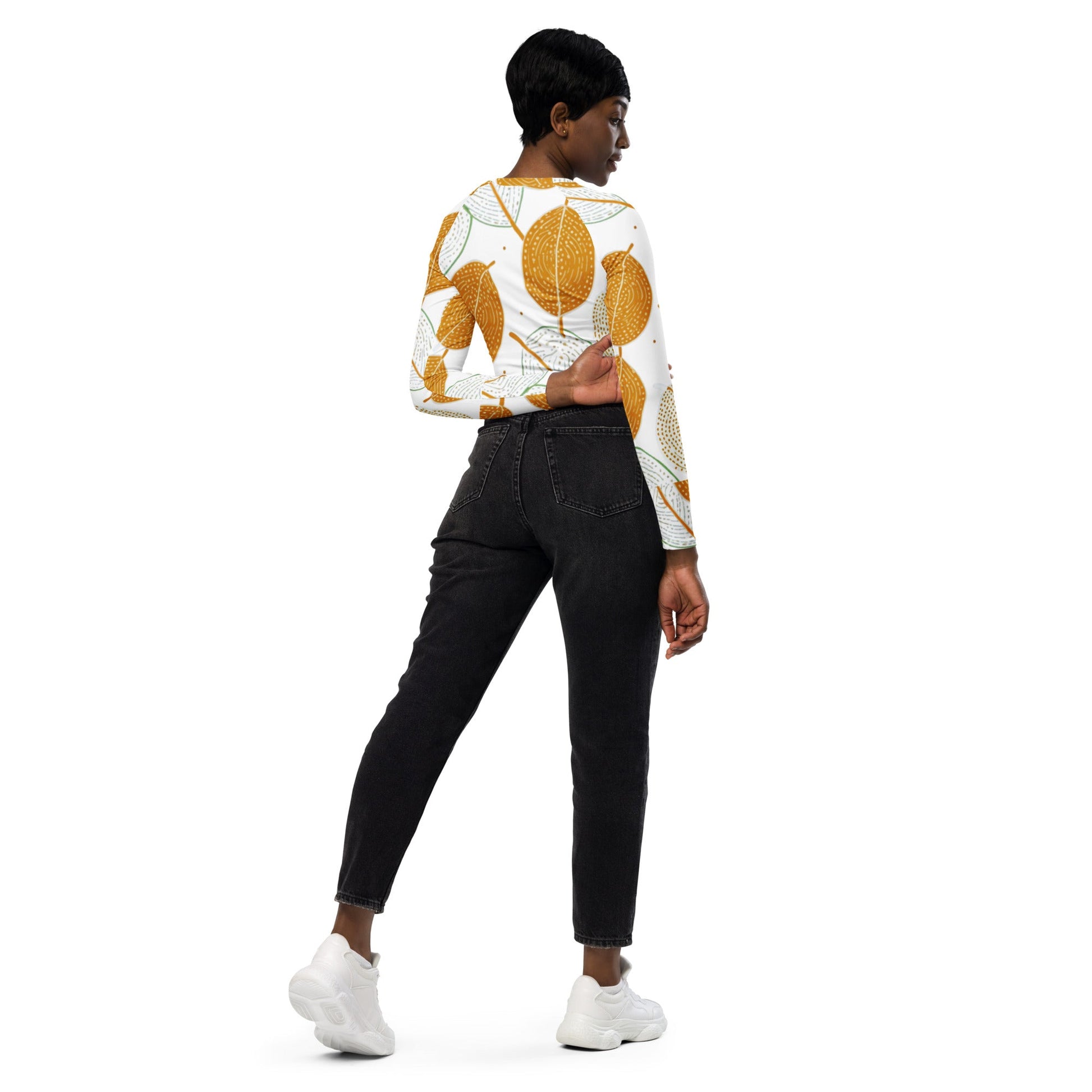 Baobab Leaves: Recycled long-sleeve crop top - Estella Creates