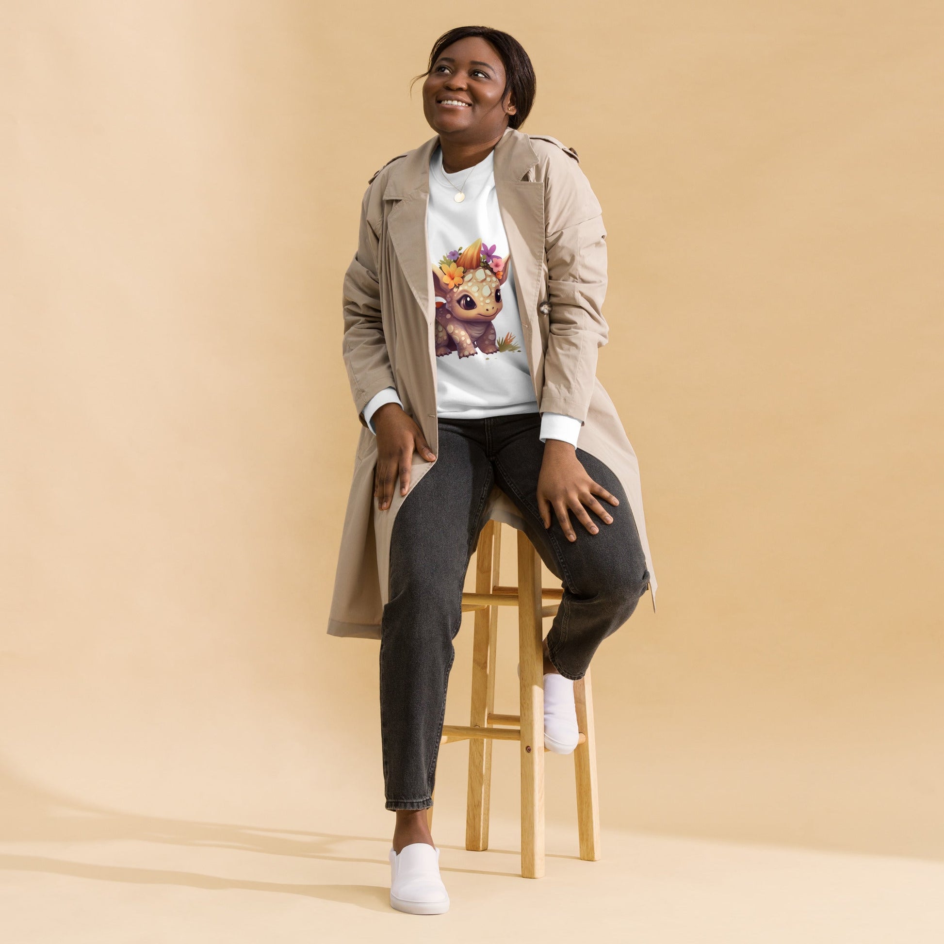 DinoFleur: Unisex Premium Sweatshirt - Estella Creates