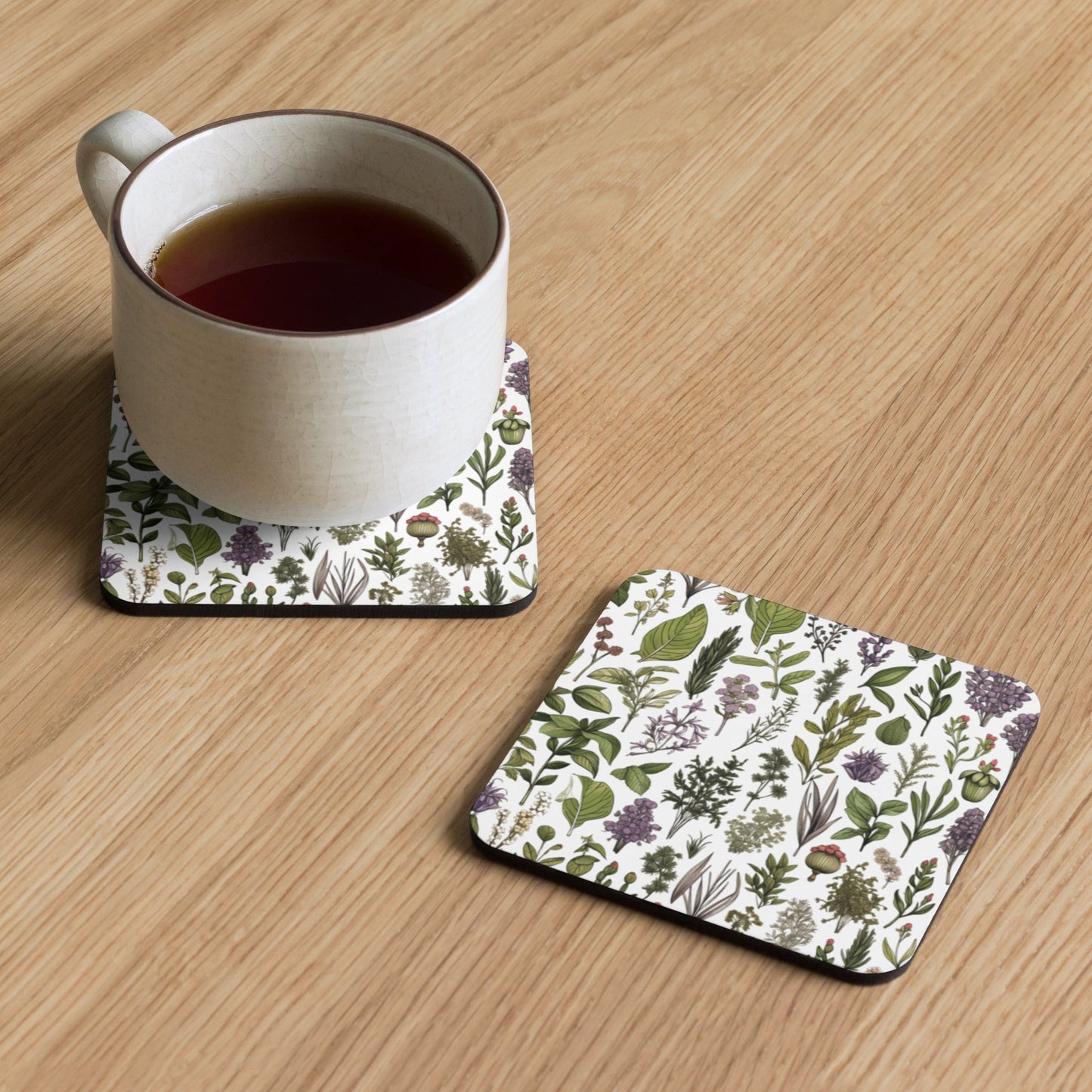 Herb Garden: Cork-back coaster - Estella Creates