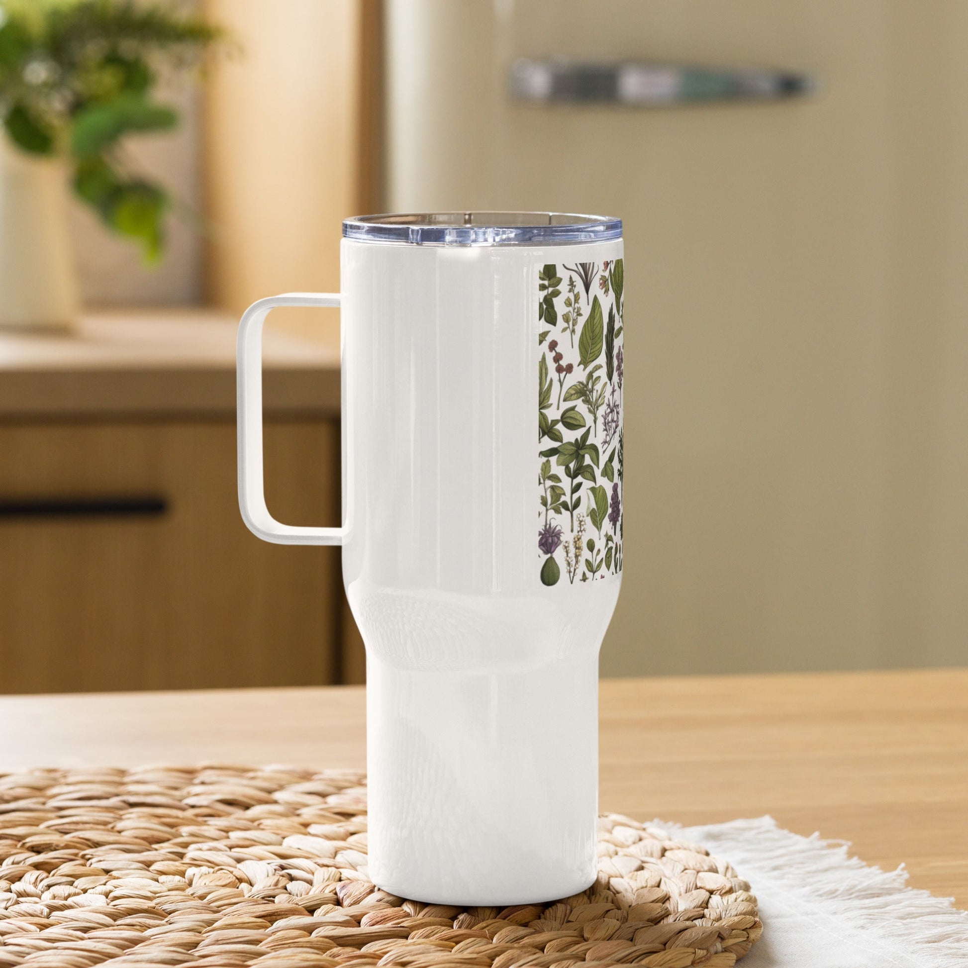 Herb Garden: Travel mug with a handle - Estella Creates