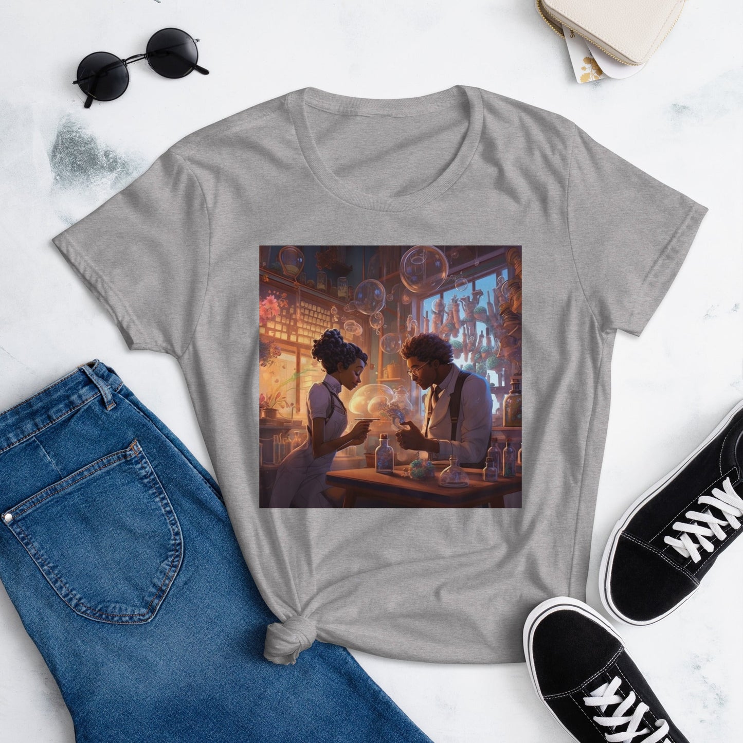 SteamPunk Love In The Lab: Women's short sleeve t-shirt - Estella Creates