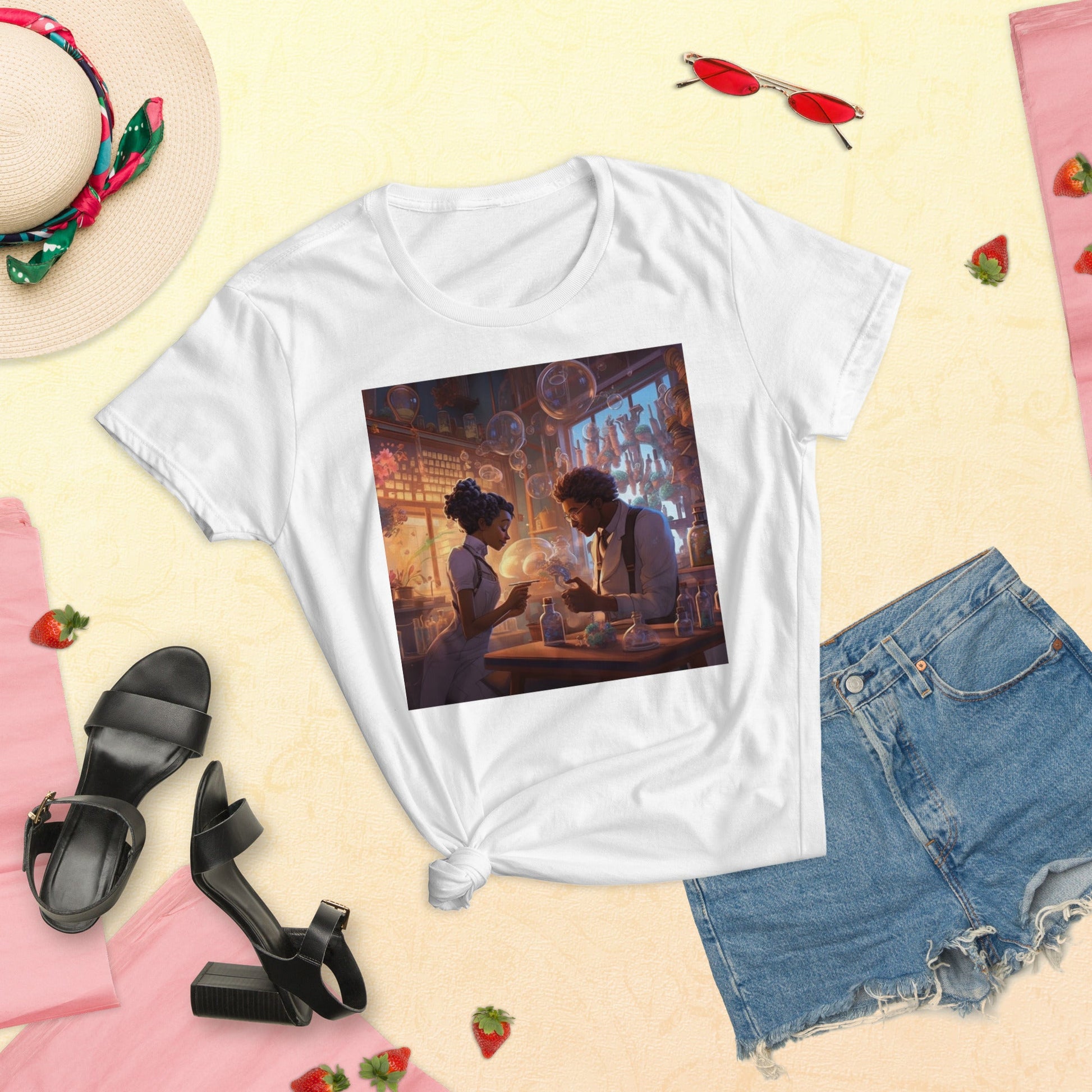 SteamPunk Love In The Lab: Women's short sleeve t-shirt - Estella Creates