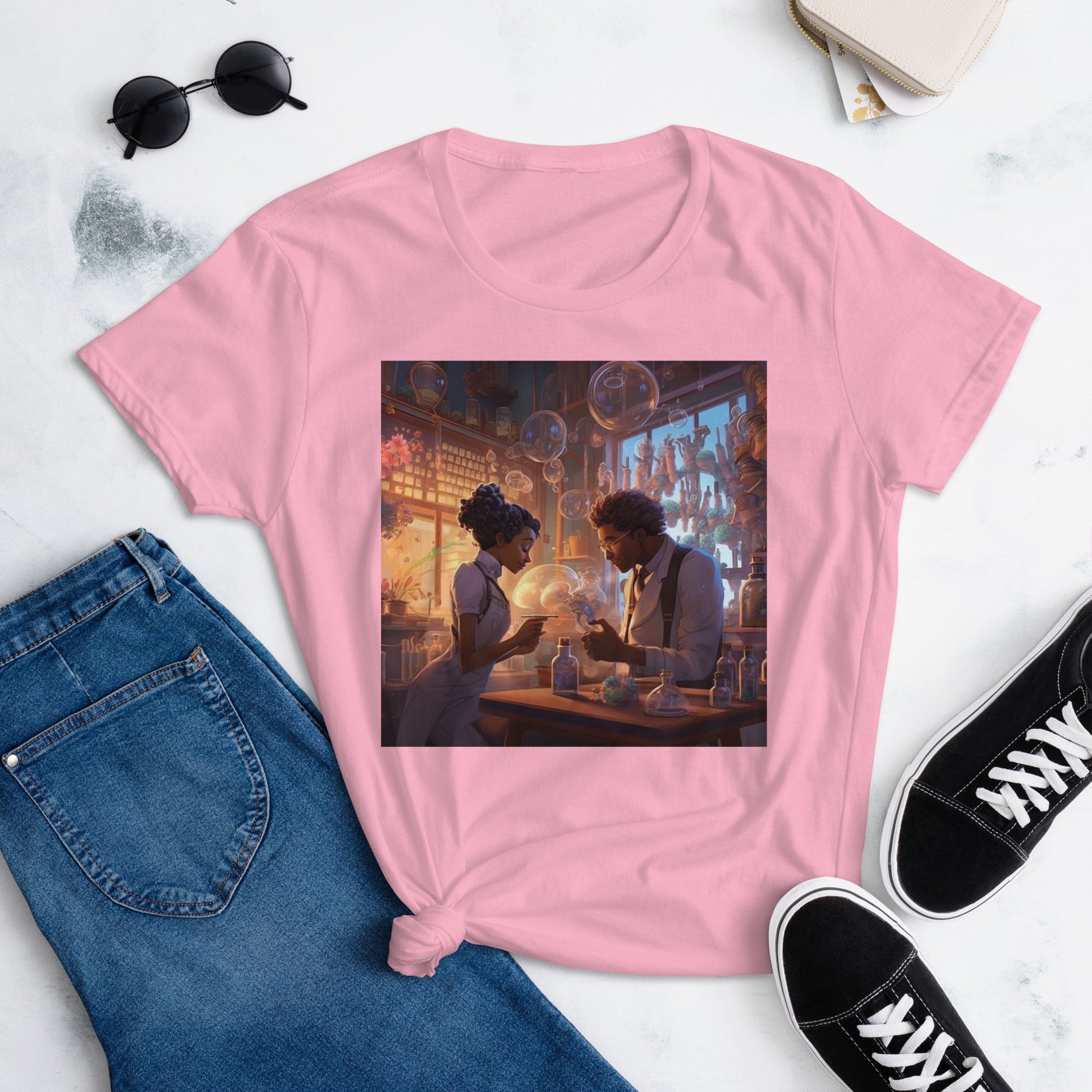 SteamPunk Love In The Lab: Women's short sleeve t-shirt - Estella Creates