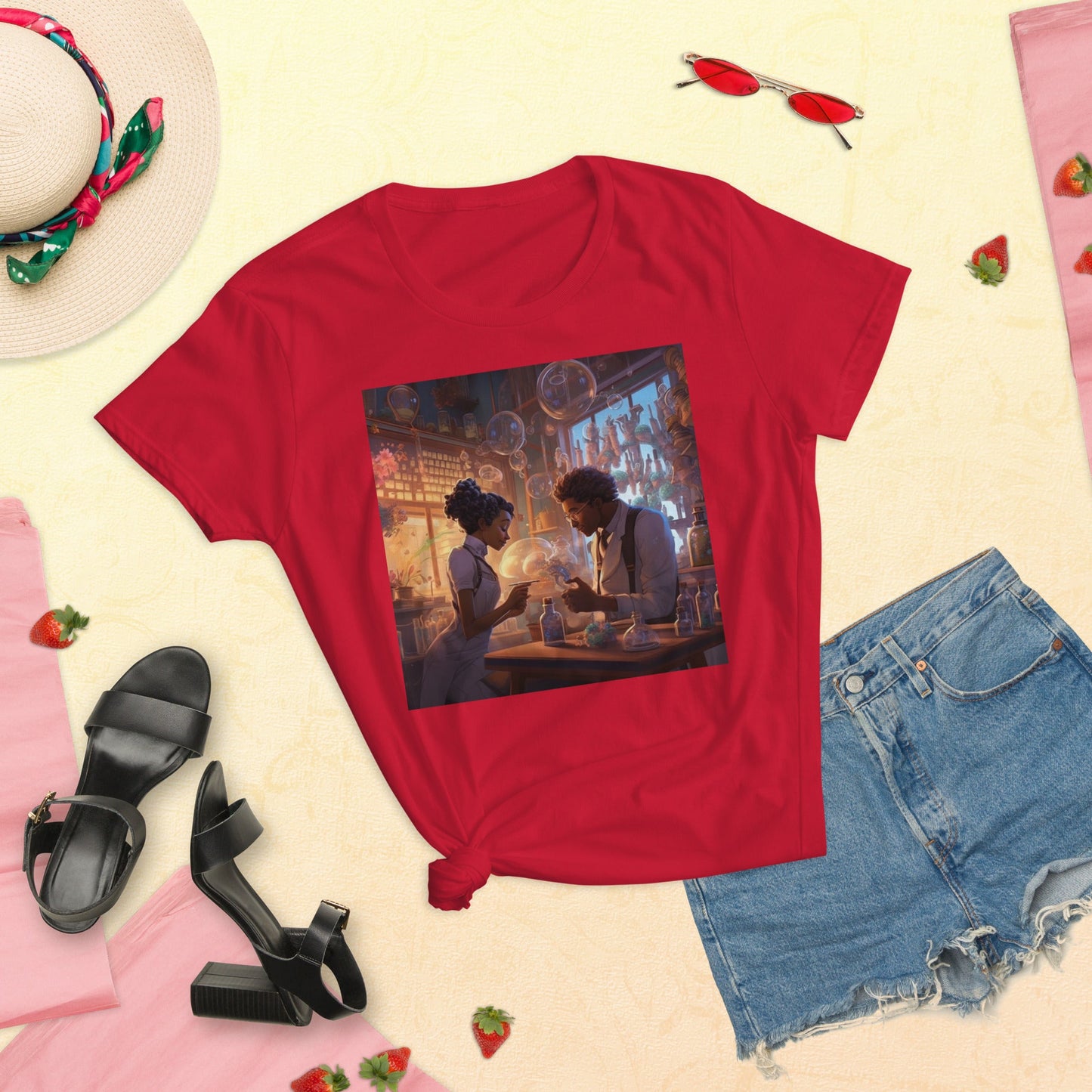 SteamPunk Love In The Lab: Women's short sleeve t-shirt - Estella Creates