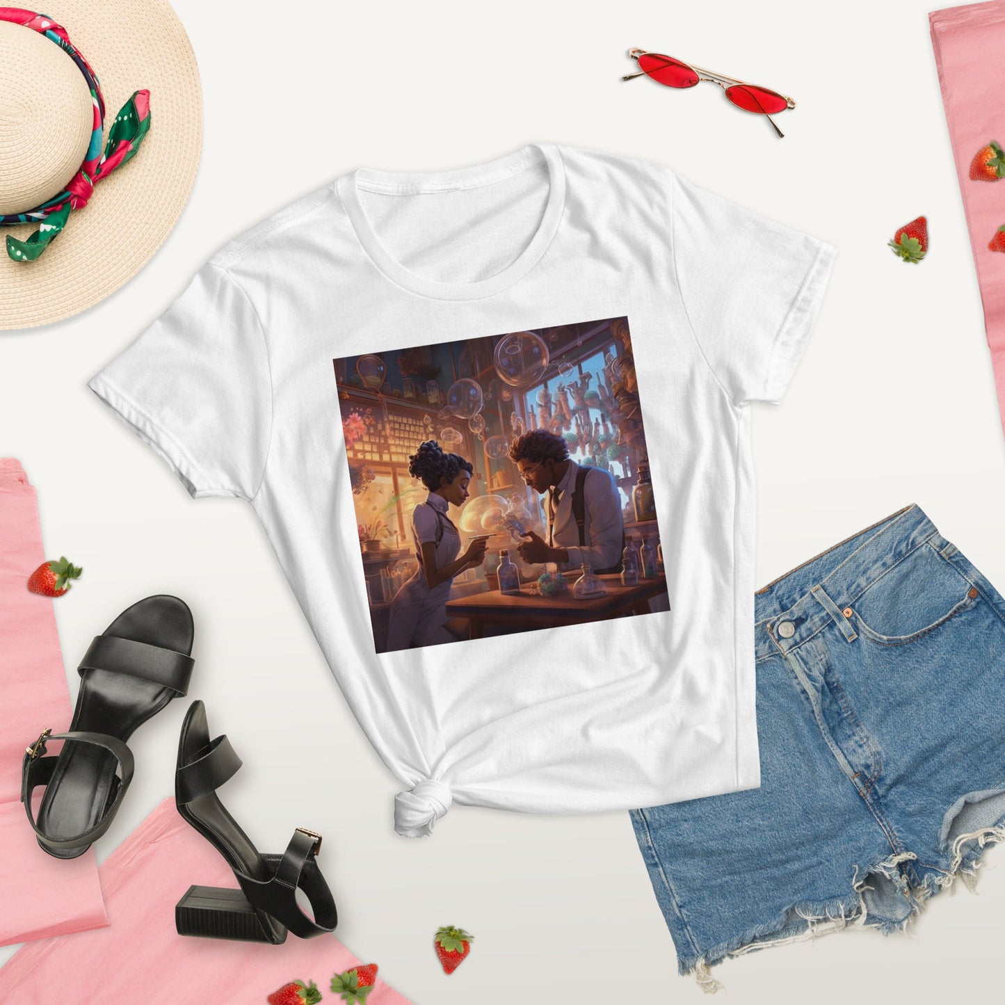 SteamPunk Love In The Lab: Women's short sleeve t-shirt - Estella Creates